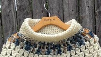 Blue Long Circular Asymmetric Poncho Shawl
