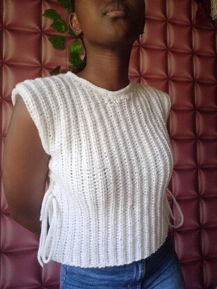 Ribbed crochet vest top