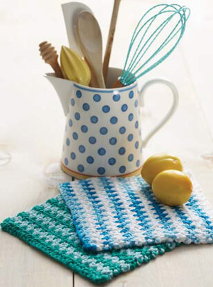Crochet Basic Striped Dishcloth in Lily Sugar 'n Cream Solids - Downloadable PDF